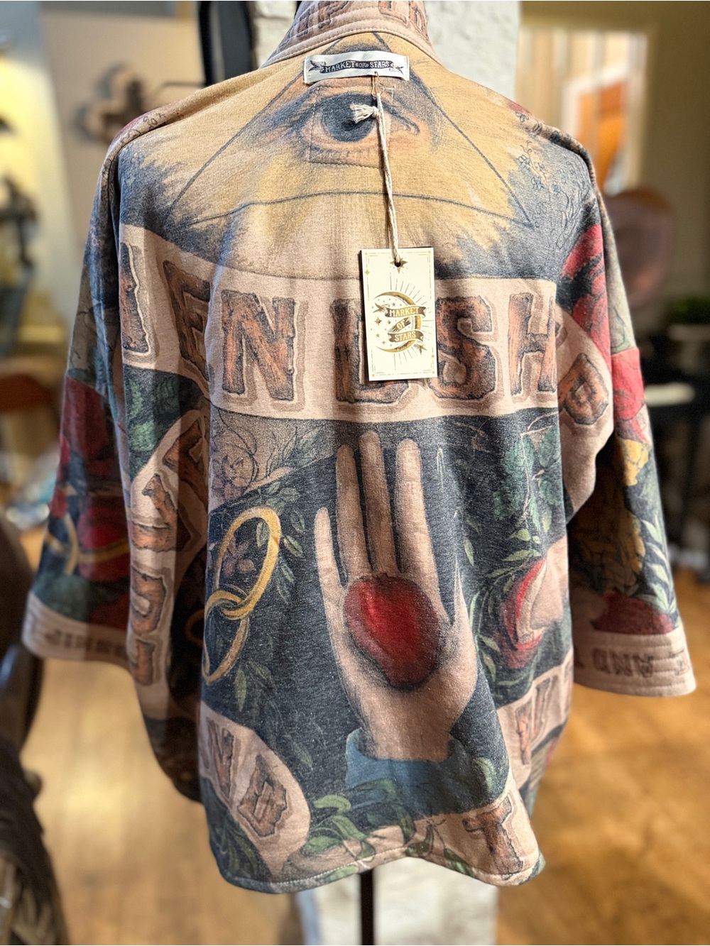 NWT Market of Stars Friendship Love Truth Cardigan - Picture 6 of 11